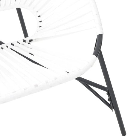 Tuinstoel Egg poly rattan zwart wit 7