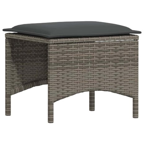 3-delige Tuinset met kussens poly rattan grijs 6