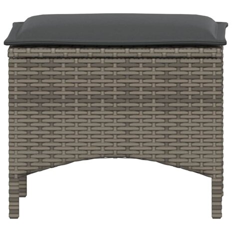 3-delige Tuinset met kussens poly rattan grijs 8