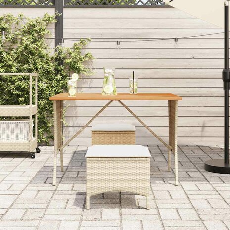 3-delige Tuinset met kussens poly rattan beige 3