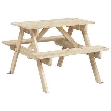 Picknicktafel voor 4 kinderen met parasolgat massief vurenhout 2