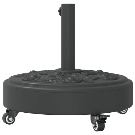 Parasolvoet met wielen voor stok van Ø38 / 48 mm 27 kg rond 6