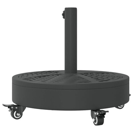 Parasolvoet met wielen voor stok van Ø38 / 48 mm 27 kg rond 6