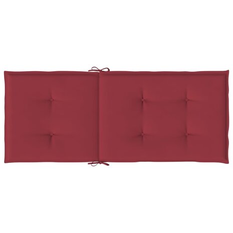 Tuinstoelkussens 2 st hoge rug 120x50x3 cm stof wijnrood 7