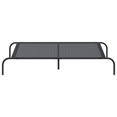Hondenmand verhoogd 130x80x20 cm textiel en staal zwart 4