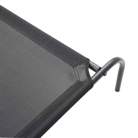 Hondenmand verhoogd 130x80x20 cm textiel en staal zwart 7