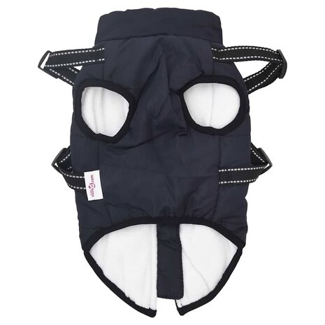 Hondenjas met harnas waterdicht reflecterend marineblauw L36 5