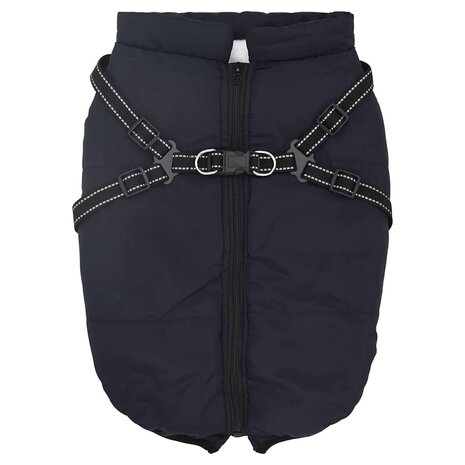 Hondenjas met harnas waterdicht reflecterend marineblauw L44 2