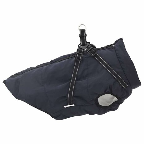 Hondenjas met harnas waterdicht reflecterend marineblauw L44 4