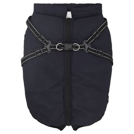 Hondenjas met harnas waterdicht reflecterend marineblauw L52 2