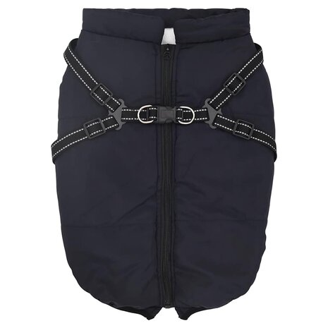 Hondenjas met harnas waterdicht reflecterend marineblauw L68 2