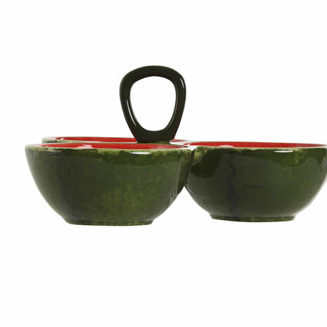Aperitiefschaaltje Home ESPRIT Rood Groen Keramiek Watermeloen 23 x 22 x 10,5 cm 3