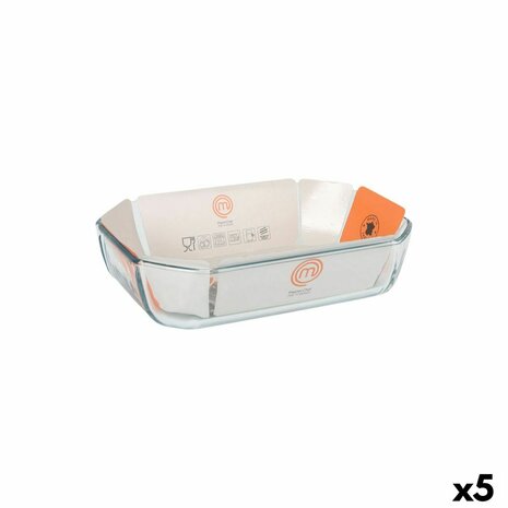Serveerschaal MasterChef Rechthoekig 2,2 L 27 x 18 cm (5 Stuks) 1
