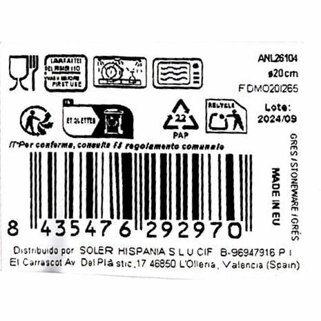 Dessertbord La Mediterránea Anllo Ø 20 cm (12 Stuks) 4