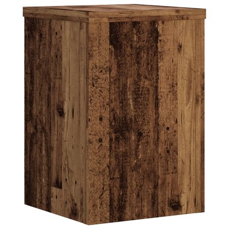 Plantenstandaards 2 st 25x25x35 cm bewerkt hout oud houtkleurig 4