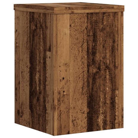 Plantenstandaards 2 st 25x25x35 cm bewerkt hout oud houtkleurig 7