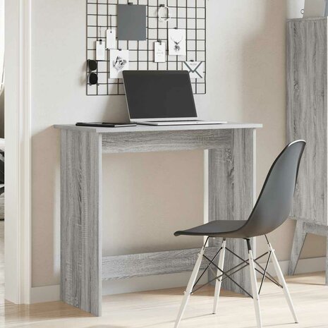 Bureau 80x40x75 cm bewerkt hout grijs sonoma eikenkleurig 3