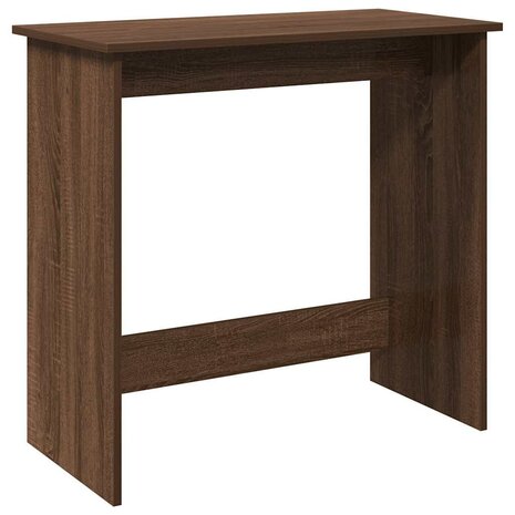 Bureau 80x40x75 cm bewerkt hout bruin eikenkleur 2