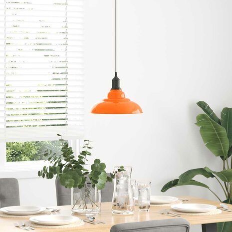Hanglamp in hoogte verstelbaar E27 Ø31cm metaal glanzend oranje 3