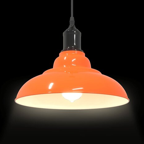 Hanglamp in hoogte verstelbaar E27 Ø31cm metaal glanzend oranje 6