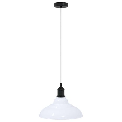 Hanglamp in hoogte verstelbaar E27 Ø31 cm metaal glanzend wit 2