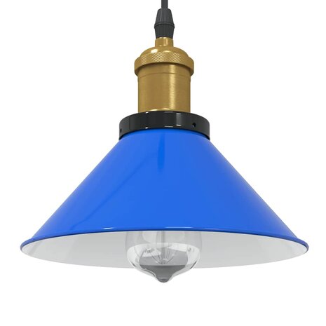 Hanglamp in hoogte verstelbaar E27 Ø22 cm metaal donkerblauw 1