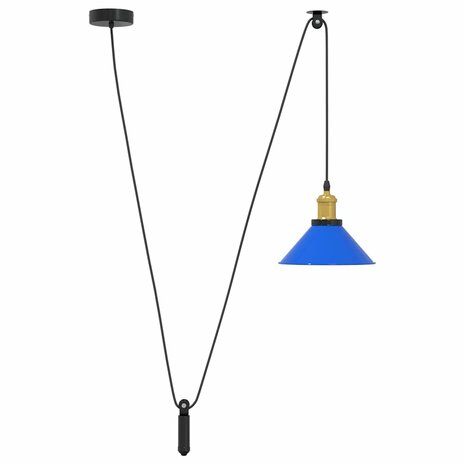 Hanglamp in hoogte verstelbaar E27 Ø22 cm metaal donkerblauw 2