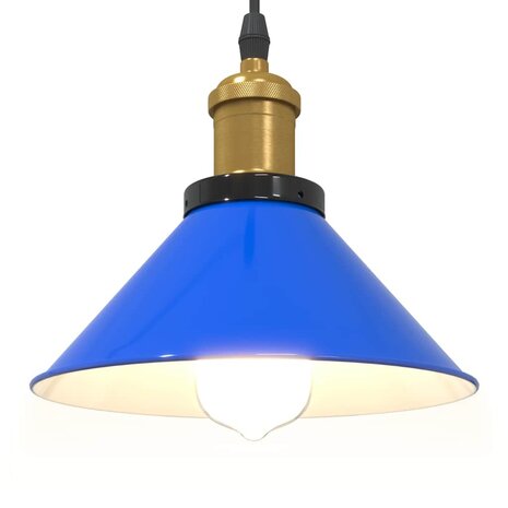 Hanglamp in hoogte verstelbaar E27 Ø22 cm metaal donkerblauw 5
