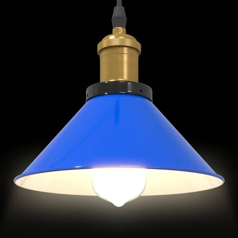 Hanglamp in hoogte verstelbaar E27 Ø22 cm metaal donkerblauw 6