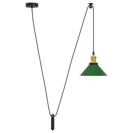 Hanglamp in hoogte verstelbaar E27 Ø22 cm metaal glanzend groen 2