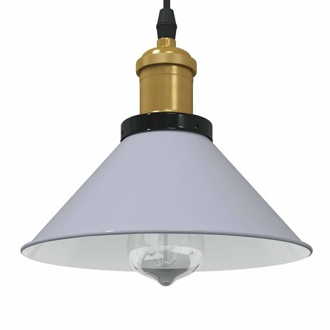 Hanglamp in hoogte verstelbaar E27 Ø22 cm metaal glanzend grijs 1