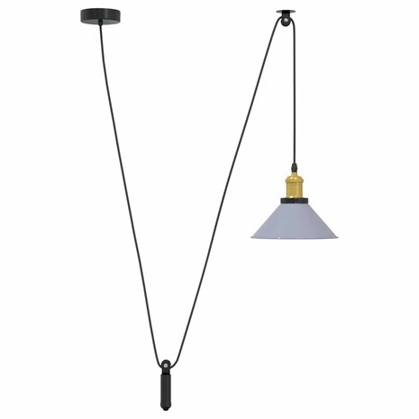 Hanglamp in hoogte verstelbaar E27 Ø22 cm metaal glanzend grijs 2