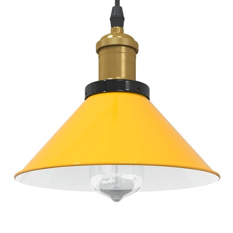 Hanglamp in hoogte verstelbaar E27 Ø22 cm metaal glanzend geel 1