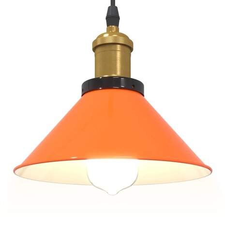 Hanglamp in hoogte verstelbaar E27 Ø22cm metaal glanzend oranje 5