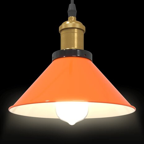 Hanglamp in hoogte verstelbaar E27 Ø22cm metaal glanzend oranje 6