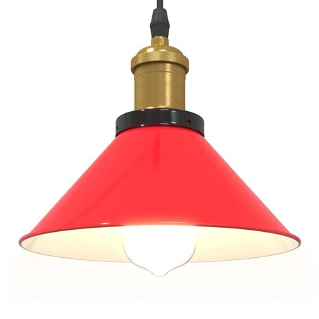 Hanglamp in hoogte verstelbaar E27 Ø22 cm metaal glanzend rood 5