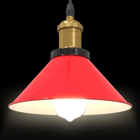 Hanglamp in hoogte verstelbaar E27 Ø22 cm metaal glanzend rood 6
