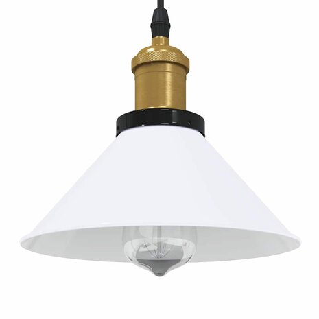 Hanglamp in hoogte verstelbaar E27 Ø22 cm metaal glanzend wit 1