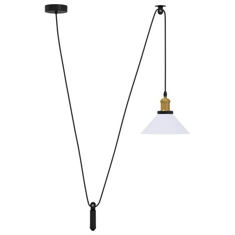 Hanglamp in hoogte verstelbaar E27 Ø22 cm metaal glanzend wit 2