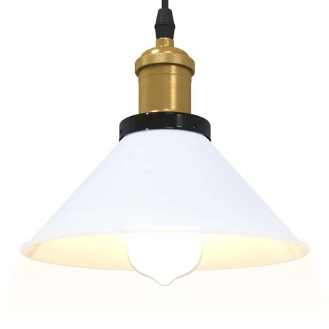 Hanglamp in hoogte verstelbaar E27 Ø22 cm metaal glanzend wit 5