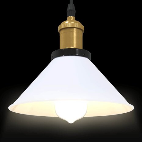 Hanglamp in hoogte verstelbaar E27 Ø22 cm metaal glanzend wit 6