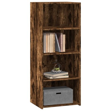 Hoge kast 50x41x124 cm bewerkt hout gerookt eikenkleurig 3