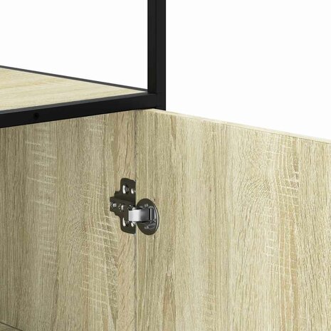 Hoge kast 35,5x35x139 cm bewerkt hout en metaal sonoma eiken 9