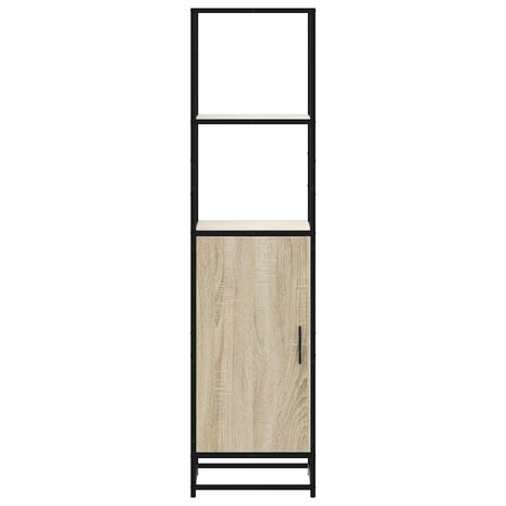 Hoge kast 35,5x35x139 cm bewerkt hout en metaal sonoma eiken 4