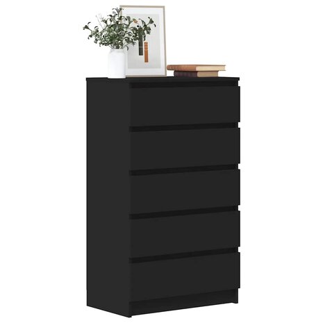 Ladekast 60x36x103 cm bewerkt hout zwart 1