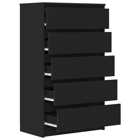 Ladekast 60x36x103 cm bewerkt hout zwart 7