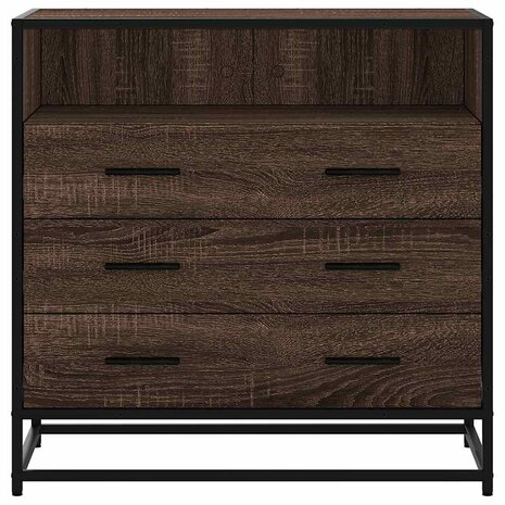 Ladekast 70x41x70 cm bewerkt hout bruin eikenkleur 4