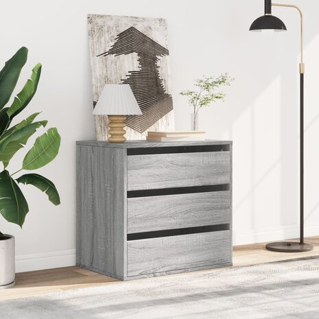 Ladekast 60x41x58 cm bewerkt hout grijs sonoma eikenkleurig 3