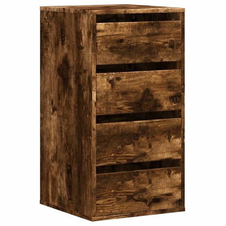 Ladekast 40x41x76 cm bewerkt hout gerookt eikenkleurig 2