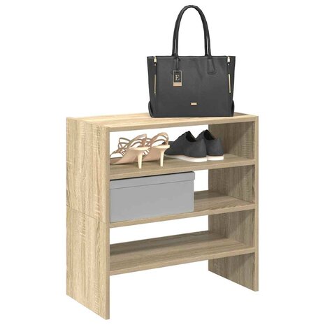 Schoenenrekken 2 st stapelbaar 60x30x30,5 cm sonoma eikenkleur 1
